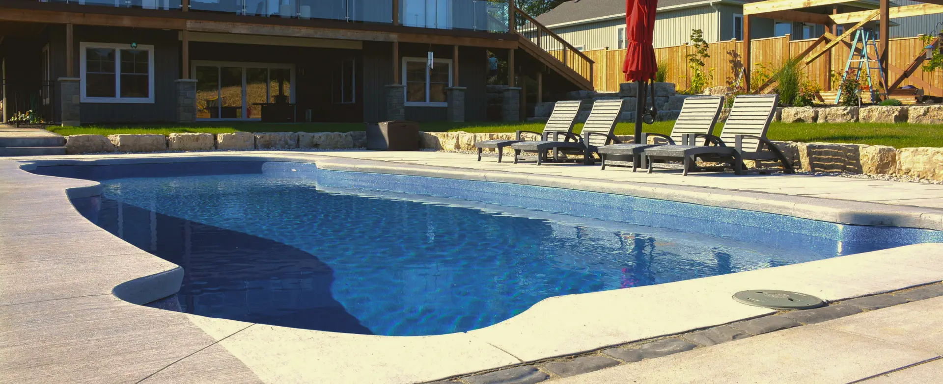 Poolside seating area