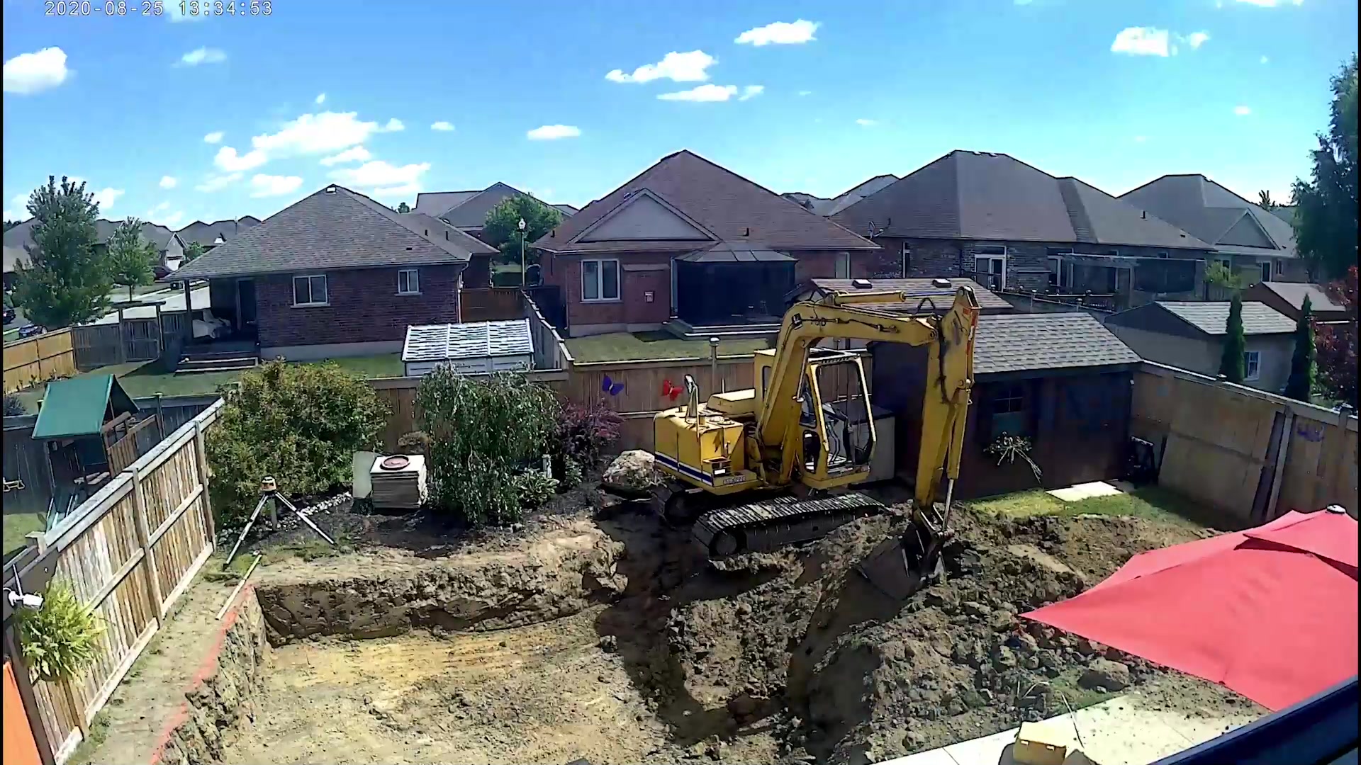 Excavation stage of a pool install